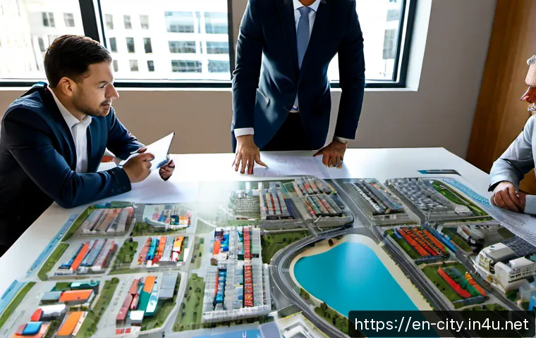 도시계획 프로젝트 관리 방법 - Photorealistic urban planning project management meeting in a bright modern municipal office, divers...